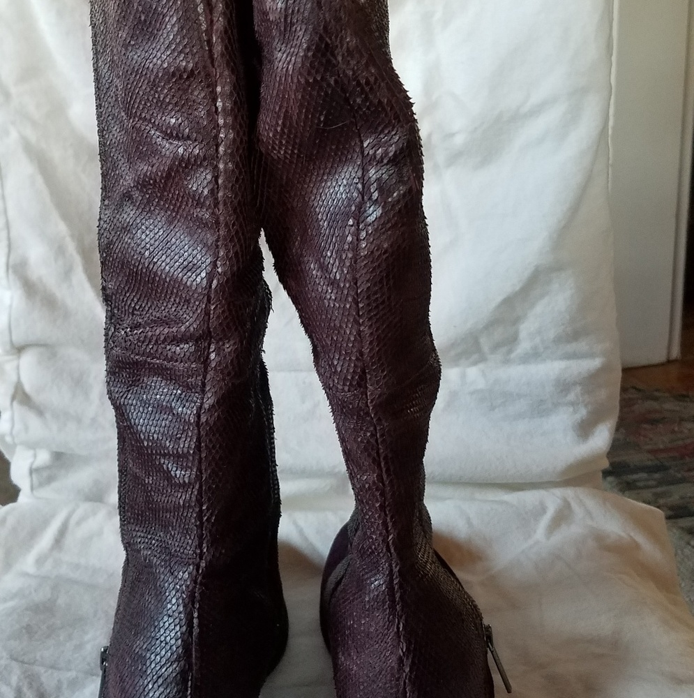 Tall leather and suede boots